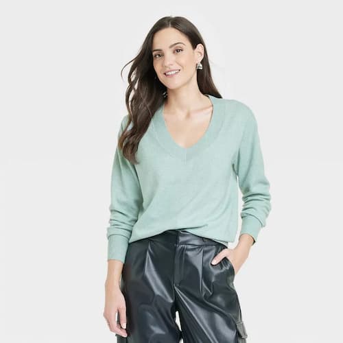 A New Day Women's Fine Gauge V-Neck Sweater