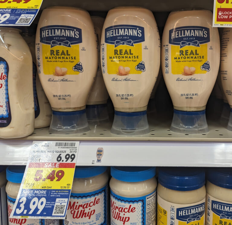 Hellmann’s Mayonnaise As Low As $3.99 At Kroger (Regular Price $6.99)