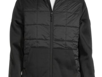 Reebok Men's Mixed Media Puffer Jacket w/ Hood for $30 + free shipping w/ $35