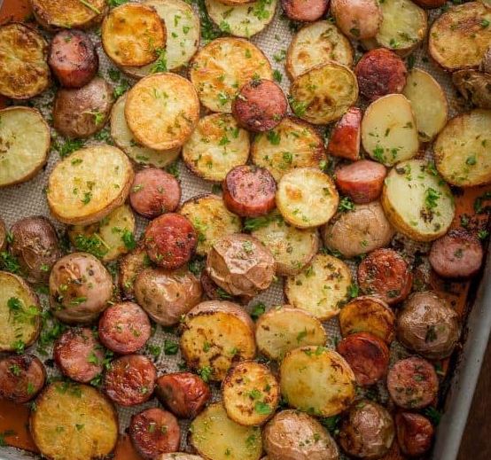 potatoes and kielbasa