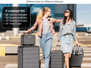 Hardside Luggage Suitcase 4 Piece Set $129.99 Shipped Free (Reg. $400) – 2 Colors