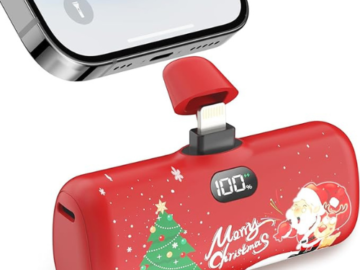 Spread the holiday cheer with Taegila Portable Charger for iPhone Christmas Edition for just $12.95 After Coupon (Reg. $21.59)