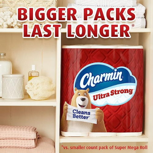 Charmin Ultra Strong 18 Super Mega Rolls Toilet Paper as low as $26.99 Shipped Free (Reg. $33) – $1.50/Mega Roll