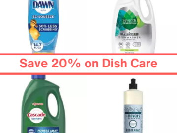 Today Only! Save 20% on Dish Care from $2.39 (Reg. $3+)