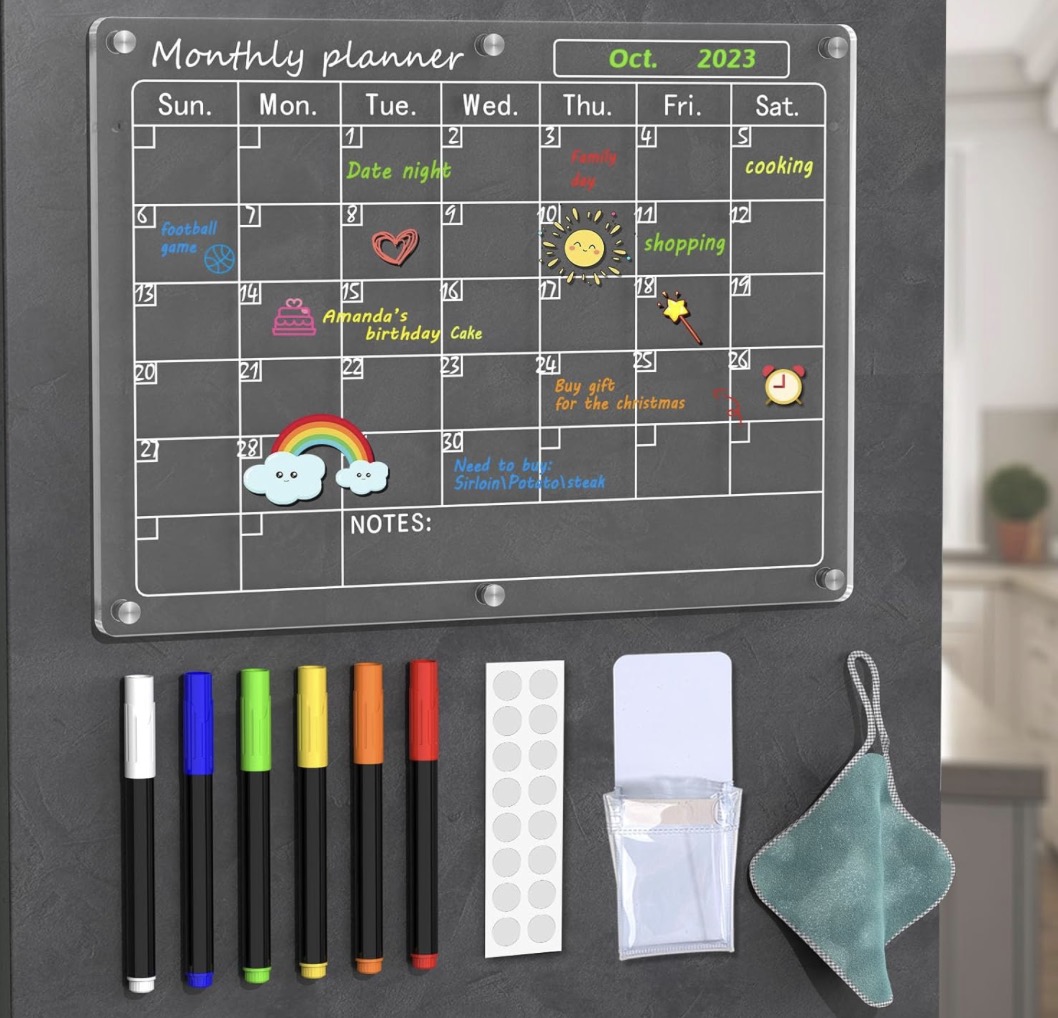 Magnetic Fridge Acrylic Calendar only $4.99!