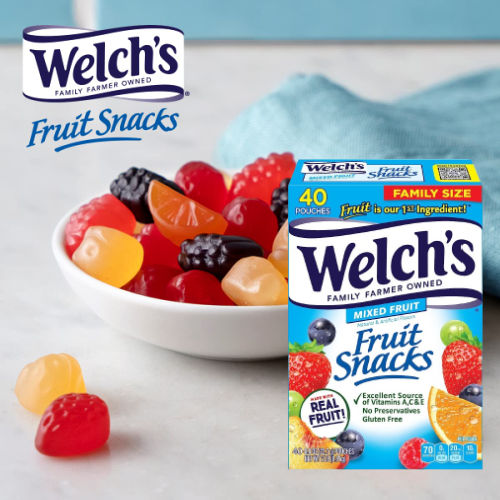 Welch’s Fruit Snacks, 40-Count, Mixed Fruit as low as $6.35 when you buy 4 After Coupon (Reg. $8.48) + Free Shipping – 16¢ Per Pouch – Berries ‘n Cherries only $6.67