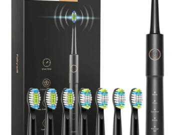 Sonic Electric Toothbrush w/ 8 Brush Heads for $10 + free shipping