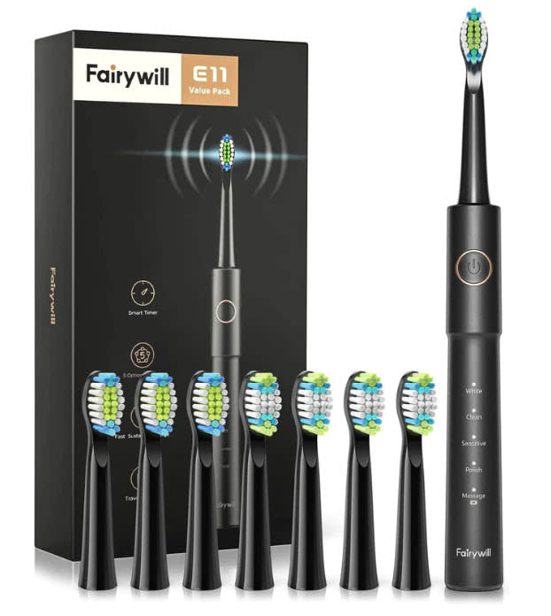 Sonic Electric Toothbrush w/ 8 Brush Heads for $10 + free shipping