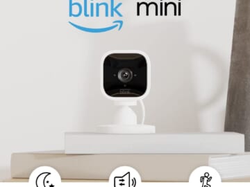 Blink Mini Compact Indoor Plug-in Smart Security Camera, 1080p HD, 4-Pack $59.97 Shipped Free (Reg. $130) – $14.99 each, Prime Exclusive Deal