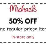 Michaels | 50% off Any Regular Priced Item In-Store Only