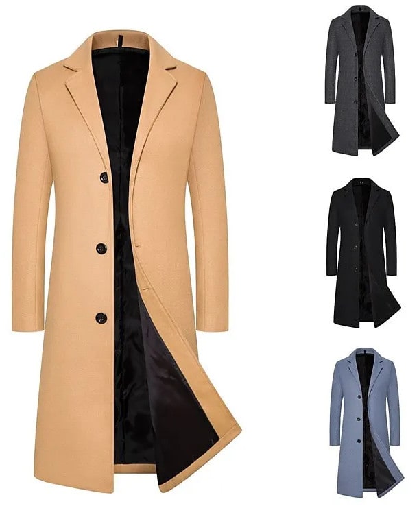 Men's Winter Trench Coat for $20 + $10 s&h