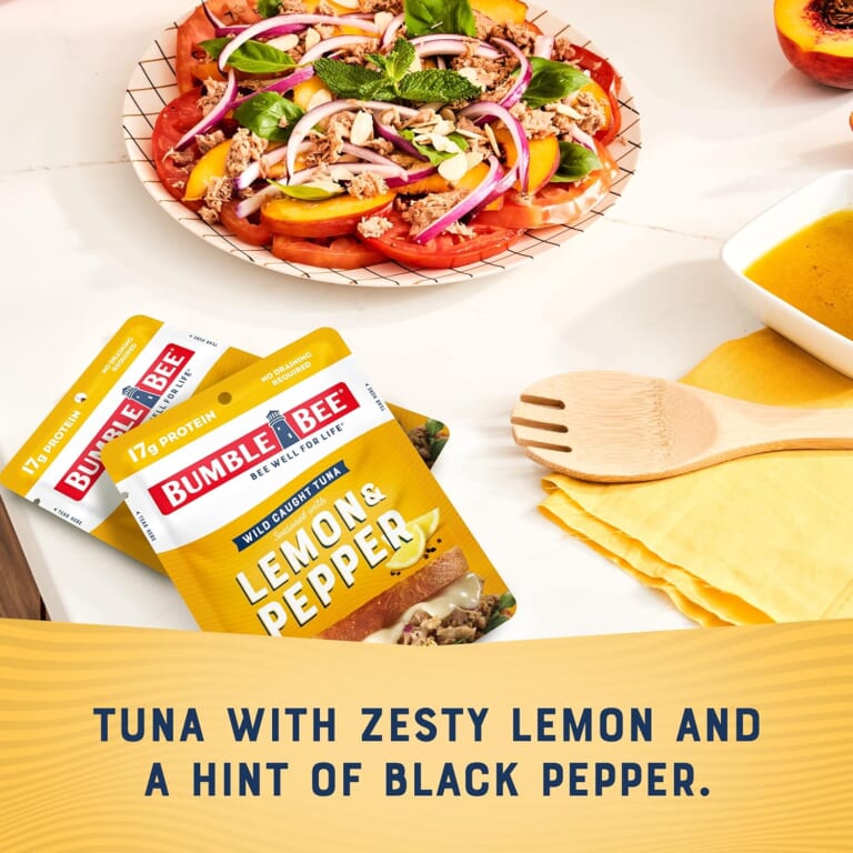 Bumble Bee Wild-Caught Tuna Pouches, Lemon & Pepper, 12-Pack as low as $8.97 Shipped Free (Reg. $17) – $0.75/ 2.5-Oz Pouch