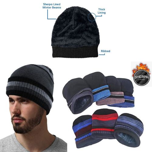 Unisex Sherpa Fleece Lined Winter Beanie Hat, 4-Pack (3 Style Combos) $14.99 Shipped Free with Amazon Prime – $3.75 Each