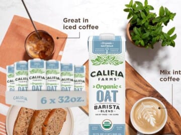 Califia Farms Organic Oat Barista Blend Milk, 6-Pack $20.96 After Coupon (Reg. $29.94) – $3.49 Each