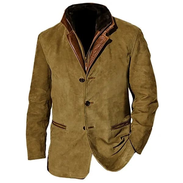 Men's Lightweight Polyester Suede Casual Jacket for $20 + $10 s&h