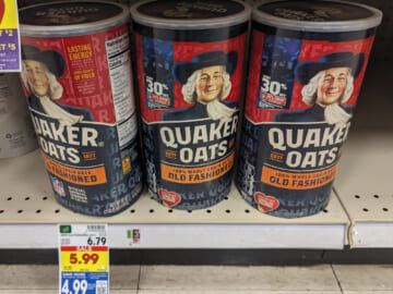 Get The Big Canisters Of Quaker Oats As Low As $4.99 At Kroger