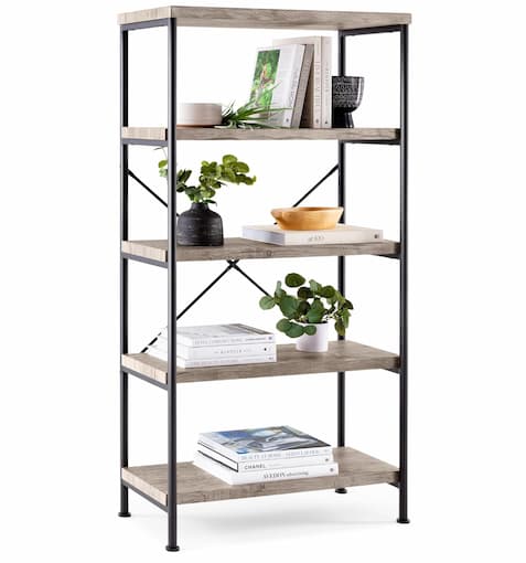 Rustic 5-Tier Industrial Bookshelf only $79.99 shipped! (Lowest Price!)
