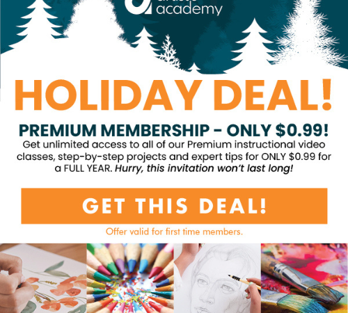 Artist’s Academy Holiday Deal! Premium full year membership for only $0.99 (Reg. $92)