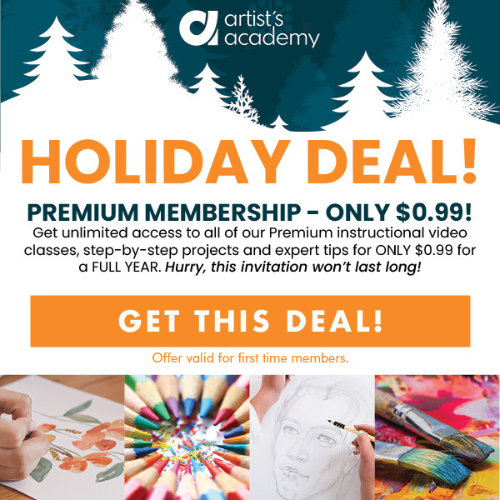 Artist’s Academy Holiday Deal! Premium full year membership for only $0.99 (Reg. $92)