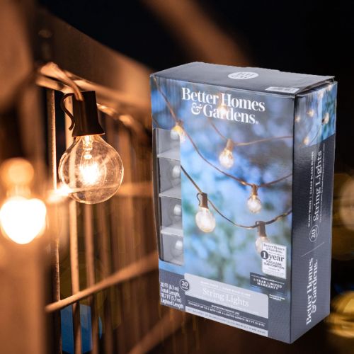 Better Homes & Gardens 20-Count Clear Glass Globe Indoor/Outdoor String Lights $6.89 (Reg. $13.78)