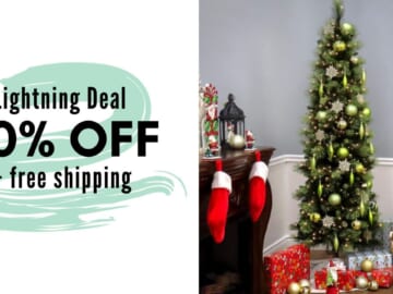 Amazon Lightning Deal | Pre-lit Pine Slim $117.90 (Reg. $250)