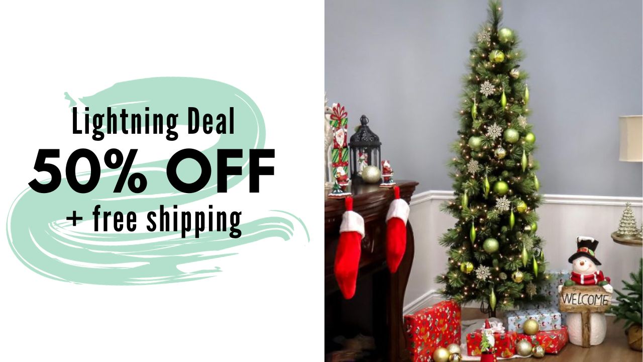 Amazon Lightning Deal | Pre-lit Pine Slim $117.90 (Reg. $250)