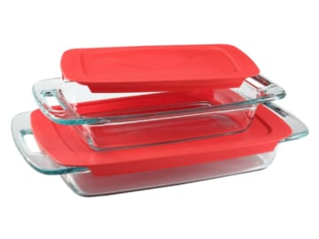 Pyrex Easy Grab 4-Piece Rectangular Glass Bakeware Set for $16 + free shipping w/ $35