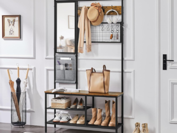 Upgrade your entryway with this Yaheetech Hall Tree with Shoe Bench for just $69.99 After Coupon (Reg. $99.99) + Free Shipping