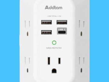 3-Sided, 9-in-1 USB Charger Surge Protector with 5 Outlets + 4 USB Charging Ports $9.99 (Reg. $20) – Charge EVERYTHING With One Outlet Extender