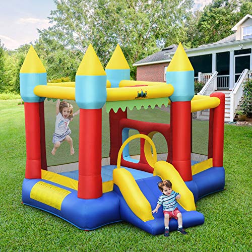 BOUNTECH Inflatable Bounce House, Bouncy House for Kids 5-12 Indoor Outdoor Party Family w/Jumping Area, Ball Pool, Toddler Jump Castle Bounce House with Blower Included for Christmas Birthday Gifts