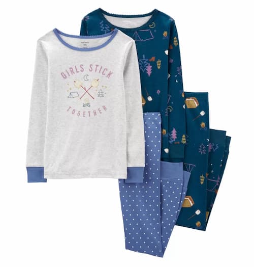 Carter's Kid 4-Piece S'mores Cotton Blend Pajamas