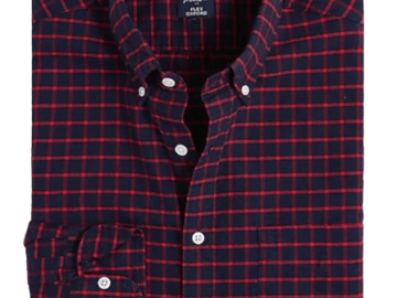 J.Crew Factory Men's Plaid Flex Oxford Shirt for $14 + free shipping w/ $99