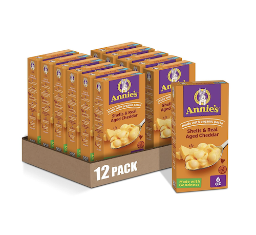 Annie’s Real Aged Cheddar Shells Macaroni & Cheese Dinner 12 Pack