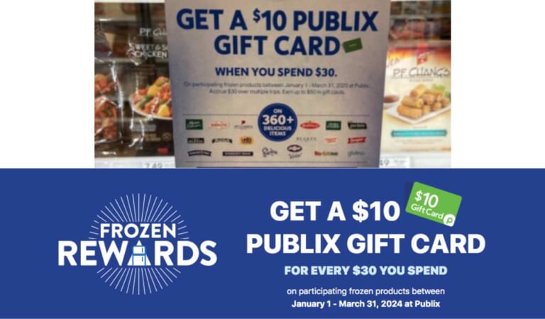 Publix Frozen Rewards: Get a $10 Gift Card with $30 Purchase