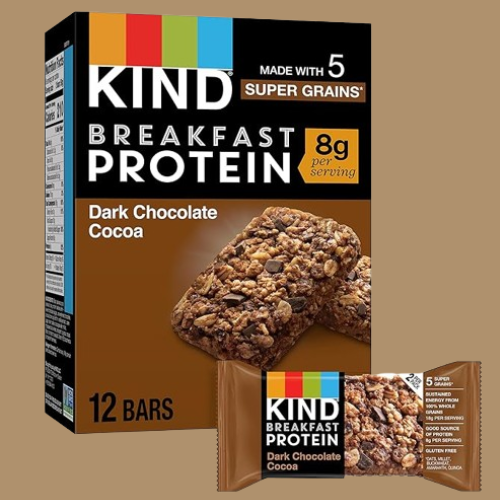 Kind 12-Count Breakfast Protein Snack Bars, Dark Chocolate Cocoa as low as $3.40 Shipped Free (Reg. $5.49) – 28¢/Bar