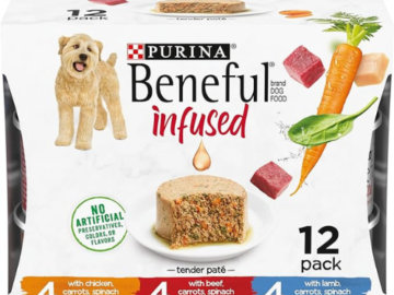 Purina Beneful Infused Pate Wet Dog Food 24-Count Variety Pack, 3 oz. Cans $10.35 (Reg. $20.64) – 43¢/Can – Pate With Real Lamb, Chicken or Beef