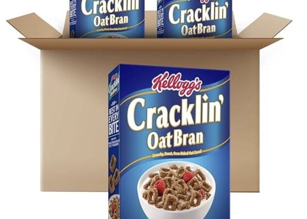 Kellogg’s Cracklin’ Oat Bran Breakfast Cereal, 3 pack only $9 shipped!