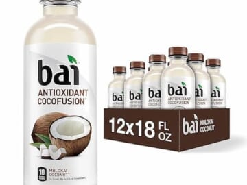 Bai Coconut Flavored Water, Molokai Coconut, Antioxidant Infused Drinks, 18 Fluid Ounce Bottles, (Pack of 12)
