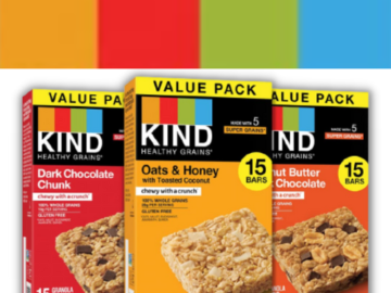 45-Count KIND Healthy Grains Bars Variety Pack as low as $10.80 After Coupon (Reg. $27) + Free Shipping – $3.60/ 15-Count Box or 29¢/ 1.2 Oz Bar – Gluten Free & Kosher