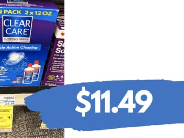 $11.49 Clear Care Contact Solution Twin Packs (reg. $21.49)