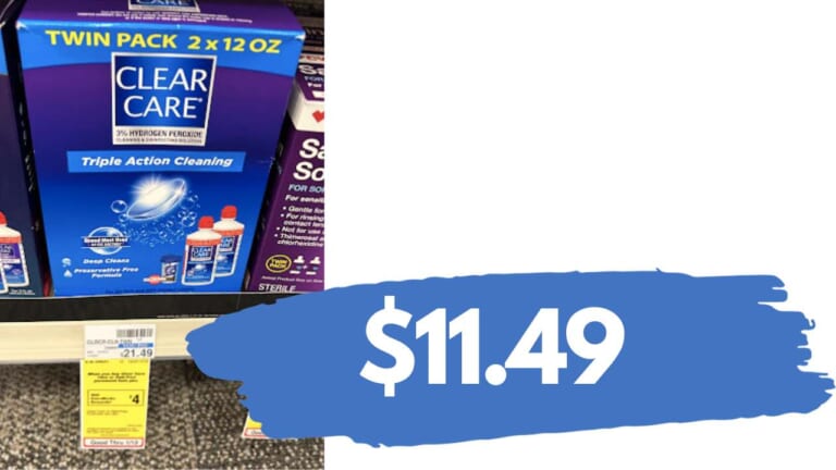 $11.49 Clear Care Contact Solution Twin Packs (reg. $21.49)