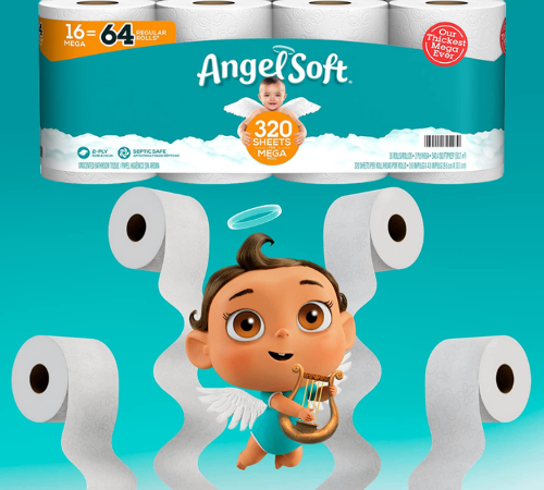 Angel Soft 16 Mega Rolls Toilet Paper as low as $10.62 Shipped Free (Reg. $13.05) – 66¢/ 320-Sheet Roll – 16 Mega Rolls = 64 Regular Rolls