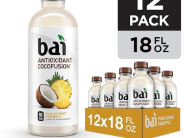 Bai 12-Pack Coconut Flavored Water, Puna Coconut Pineapple, 18oz  as low as $15.31 Shipped Free (Reg. $21.82) – $1.28/Bottle