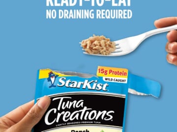 StarKist Tuna Creations 12-Pack Ranch Pouches as low as $8.82 Shipped Free (Reg. $15) – $0.74/2.6-Oz Pouch