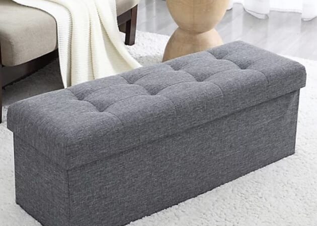 Foldable Tufted Linen Large Storage Ottoman Bench only $34.99 shipped (Reg. $65!)