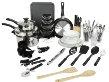 Gibson Home 71-Piece Stainless Steel Silver Cookware Combo Set