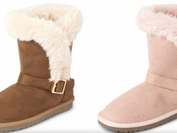 Girls Buckle Faux Fur Chalet Boots