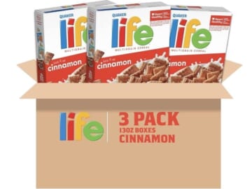 Life Breakfast Cereal, Cinnamon, 13 Ounce (Pack of 3)