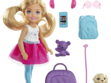 Barbie Chelsea Doll Travel Set with Puppy and 7 Accessories $4 (Reg. $11)