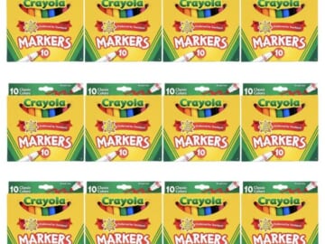 Crayola Broad Line Markers Bulk, 12 Marker Packs with 10 Colors